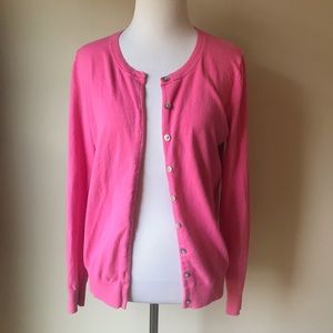 Hot pink long sleeve cardigan sweater old navy M